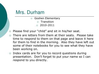 Mrs. Durham