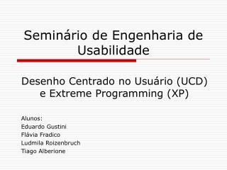 Seminário de Engenharia de Usabilidade