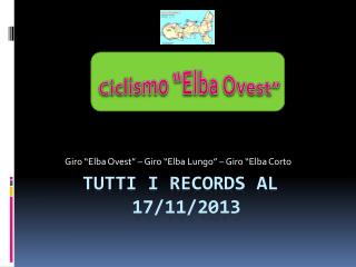 TUTTI I RECORDS AL 		 17/11/2013