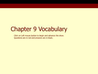 Chapter 9 Vocabulary