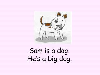 Sam is a dog. He’s a big dog.