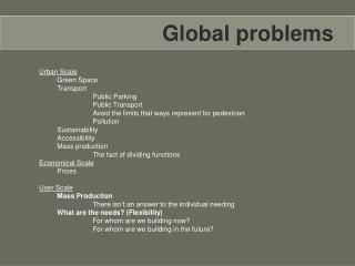 Global problems