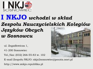 ul. Zegadłowicza 1, 41-200 Sosnowiec Tel./fax: (032) 266-55-83 w. 102