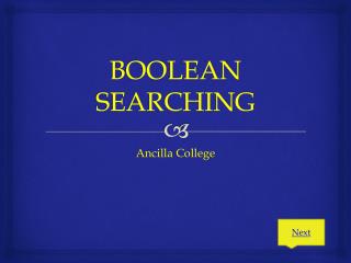 BOOLEAN SEARCHING