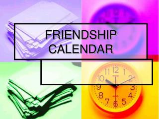 FRIENDSHIP CALENDAR