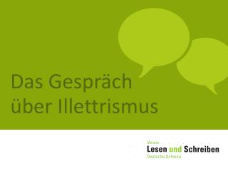 Das Gespräch über Illettrismus