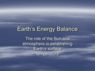 Earth’s Energy Balance