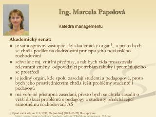 Ing. Marcela Papalová