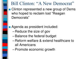 Bill Clinton: “A New Democrat”