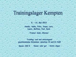 Trainingslager Kempten