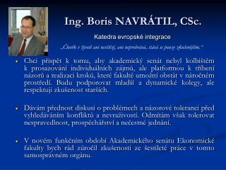 Ing. Boris NAVRÁTIL, CSc.