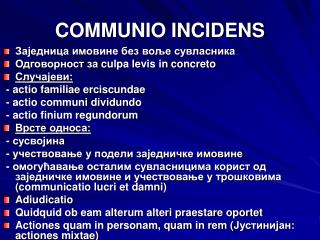 COMMUNIO INCIDENS