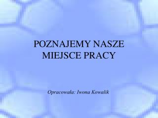 POZNAJEMY NASZE MIEJSCE PRACY