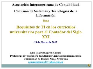 Asociación Interamericana de Contabilidad Comisión de Sistemas y Tecnologías de la Información