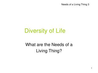 Diversity of Life