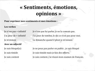 « Sentiments, émotions, opinions »