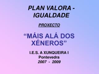 PLAN VALORA - IGUALDADE