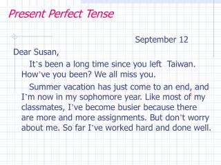 Present Perfect Tense