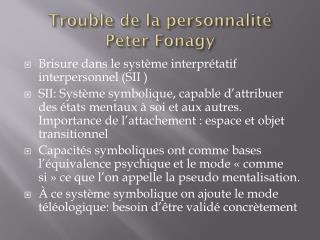Trouble de la personnalité Peter Fonagy