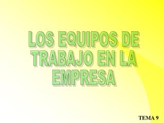 LOS EQUIPOS DE TRABAJO EN LA EMPRESA