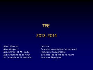 TPE 2013-2014