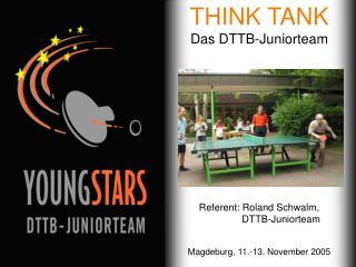 THINK TANK Das DTTB-Juniorteam Referent: Roland Schwalm, 	 DTTB-Juniorteam