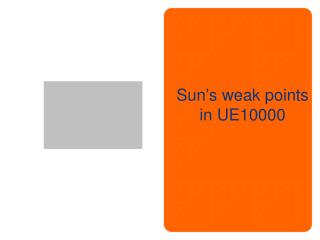 Sun’s weak points in UE10000