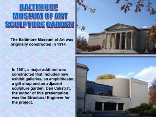 BALTIMORE MUSEUM OF ART SCULPTURE GARDEN