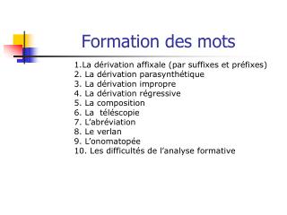 Formation des mots