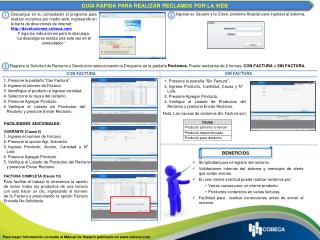 GUÍA RÁPIDA PARA REALIZAR RECLAMOS POR LA WEB