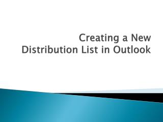 Creating a New Distribution List in Outlook