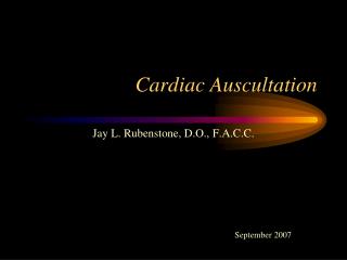 Cardiac Auscultation