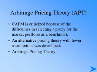 PPT - Arbitrage Pricing Theory (APT) PowerPoint Presentation, Free ...