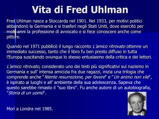 Vita di Fred Uhlman