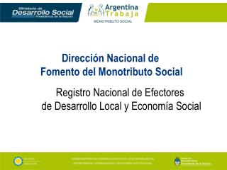 Dirección Nacional de Fomento del Monotributo Social