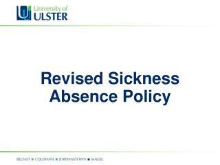 Revised Sickness Absence Policy