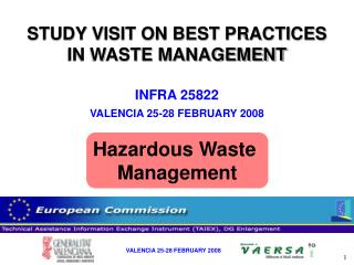 STUDY VISIT ON BEST PRACTICES IN WASTE MANAGEMENT INFRA 25822 VALENCIA 25-28 FEBRUARY 2008