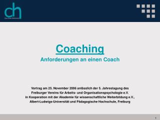 Coaching Anforderungen an einen Coach