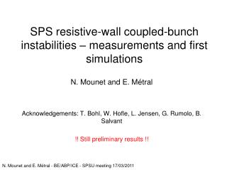SPS resistive-wall coupled-bunch instabilities – measurements and first simulations
