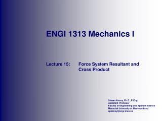 ENGI 1313 Mechanics I