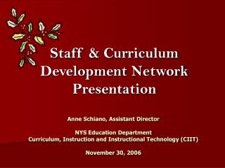 Staff &amp; Curriculum Development Network Presentation