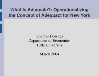 What Is Adequate?: Operationalizing the Concept of Adequact for New York
