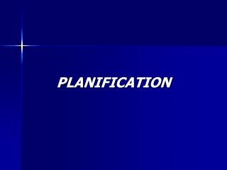 PLANIFICATION