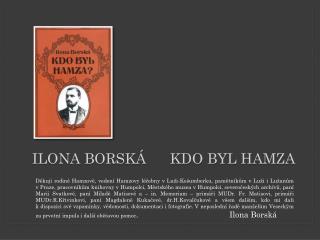 Ilona Borská Kdo BYL Hamza
