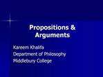 Propositions Arguments