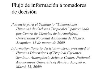 Flujo de información a tomadores de decisión