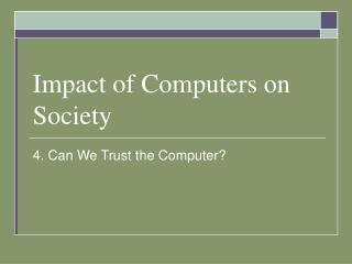 Impact of Computers on Society