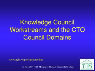 Knowledge Council Workstreams and the CTO Council Domains