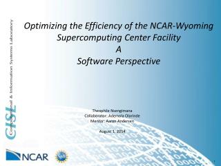 Optimizing the Efficiency of the NCAR-Wyoming Supercomputing Center Facility A