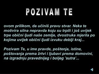 POZIVAM TE